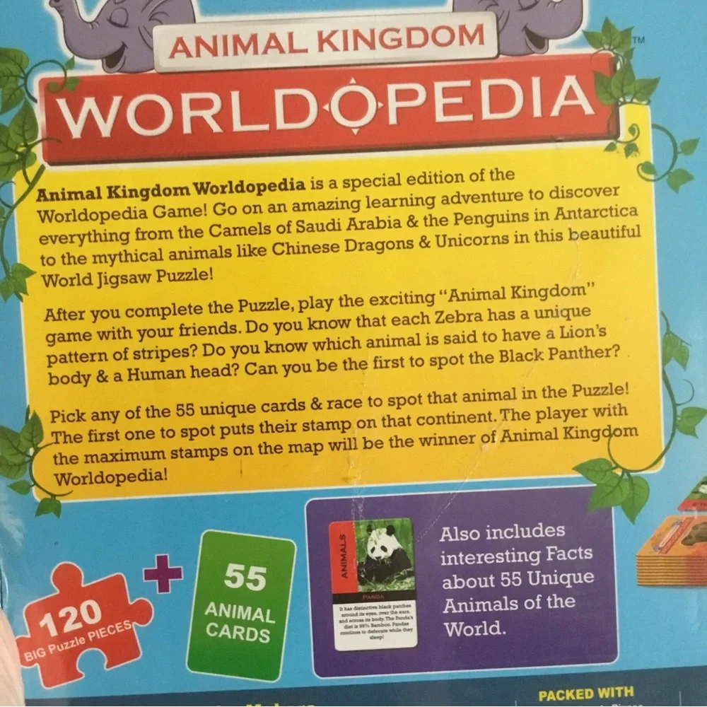 NEW Sealed Animal Kingdom Worldopedia Game World Jigsaw Puzzle Mad Rat India